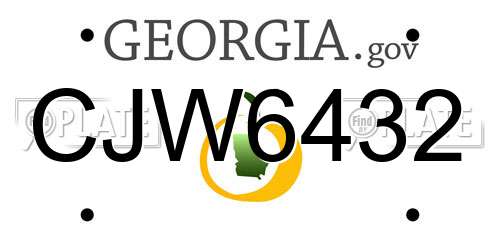 CJW6432 Georgia License Plate