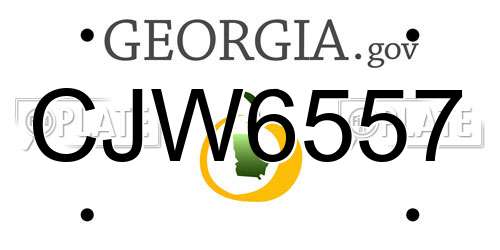 CJW6557 Georgia License Plate
