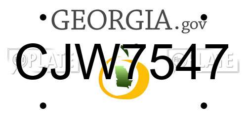 CJW7547 Georgia License Plate