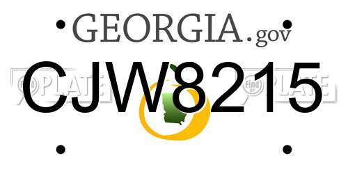 CJW8215 Georgia License Plate