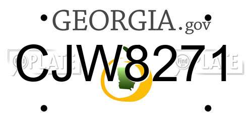 CJW8271 Georgia License Plate
