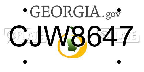 CJW8647 Georgia License Plate