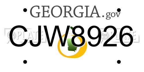 CJW8926 Georgia License Plate