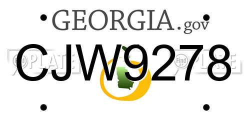 CJW9278 Georgia License Plate