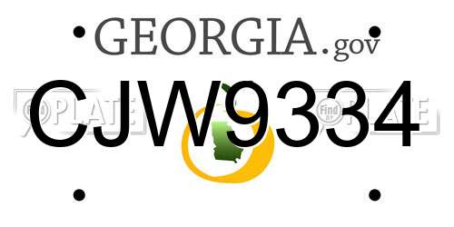 CJW9334 Georgia License Plate
