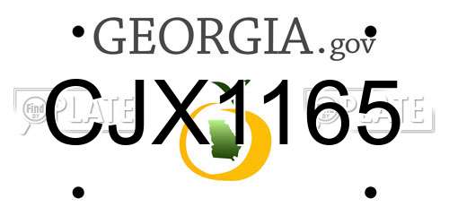 CJX1165 Georgia License Plate