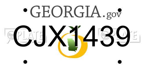 CJX1439 Georgia License Plate
