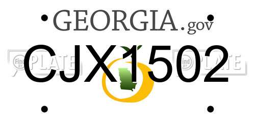 CJX1502 Georgia License Plate
