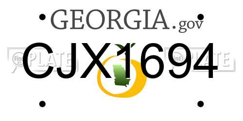 CJX1694 Georgia License Plate