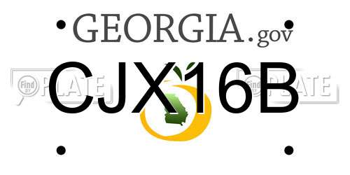 CJX16B Georgia License Plate