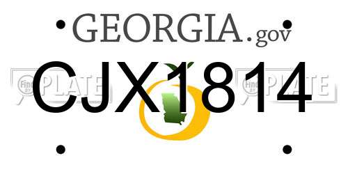 CJX1814 Georgia License Plate
