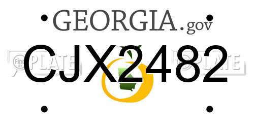 CJX2482 Georgia License Plate