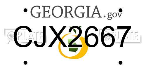 CJX2667 Georgia License Plate