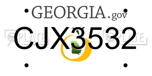 CJX3532 Georgia License Plate