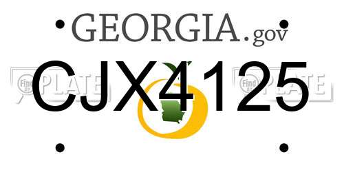 CJX4125 Georgia License Plate