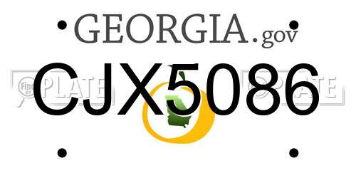 CJX5086 Georgia License Plate