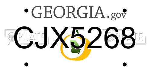 CJX5268 Georgia License Plate
