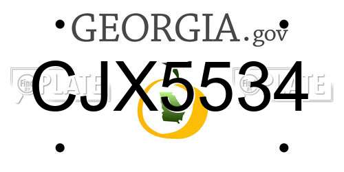 CJX5534 Georgia License Plate