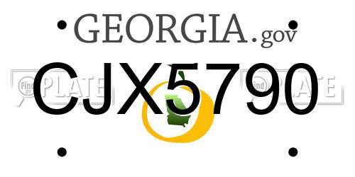 CJX5790 Georgia License Plate