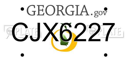 CJX6227 Georgia License Plate