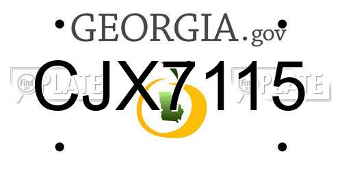 CJX7115 Georgia License Plate