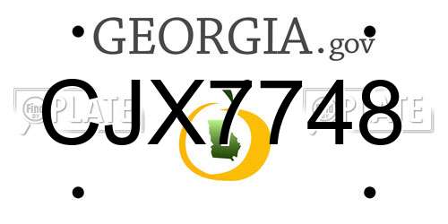 CJX7748 Georgia License Plate