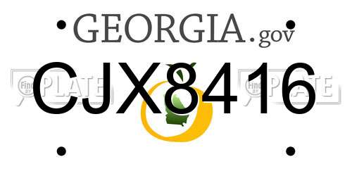 CJX8416 Georgia License Plate