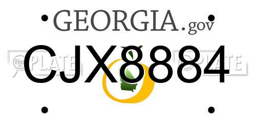 CJX8884 Georgia License Plate