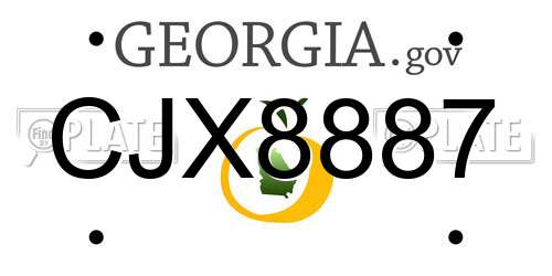 CJX8887 Georgia License Plate