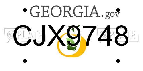 CJX9748 Georgia License Plate