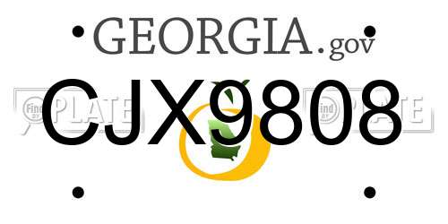 CJX9808 Georgia License Plate