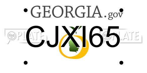 CJXI65 Georgia License Plate