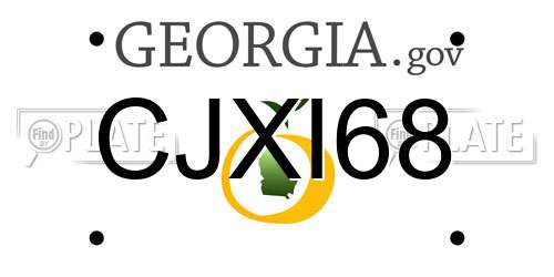 CJXI68 Georgia License Plate