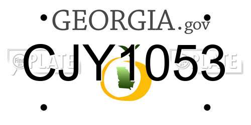 CJY1053 Georgia License Plate