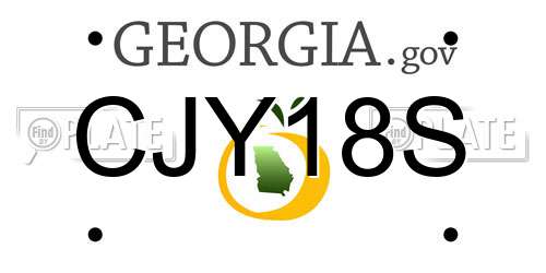 CJY18S Georgia License Plate