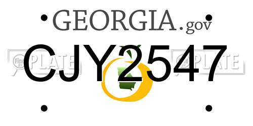 CJY2547 Georgia License Plate