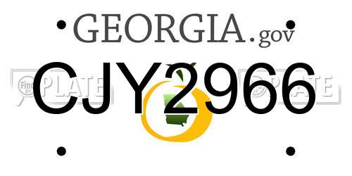 CJY2966 Georgia License Plate