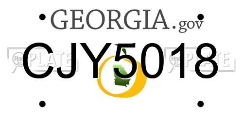 CJY5018 Georgia License Plate