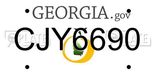 CJY6690 Georgia License Plate