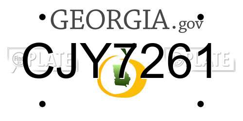 CJY7261 Georgia License Plate