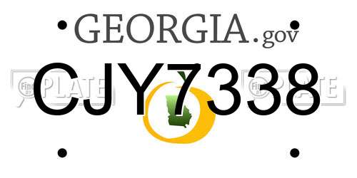 CJY7338 Georgia License Plate