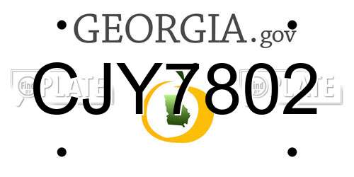 CJY7802 Georgia License Plate