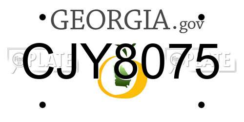 CJY8075 Georgia License Plate