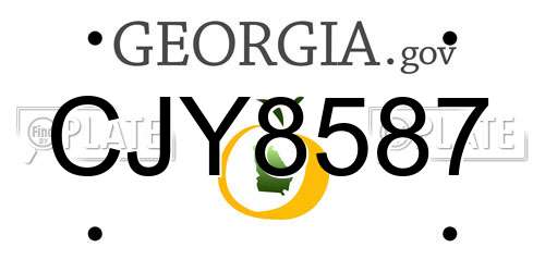 CJY8587 Georgia License Plate