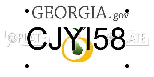 CJYI58 Georgia License Plate