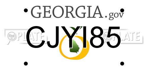 CJYI85 Georgia License Plate
