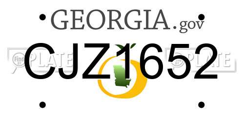 CJZ1652 Georgia License Plate