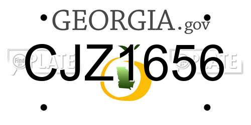 CJZ1656 Georgia License Plate