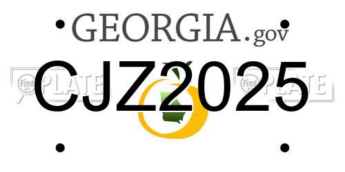 CJZ2025 Georgia License Plate