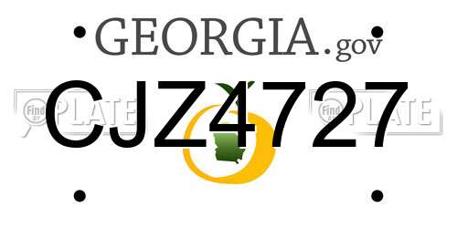 CJZ4727 Georgia License Plate